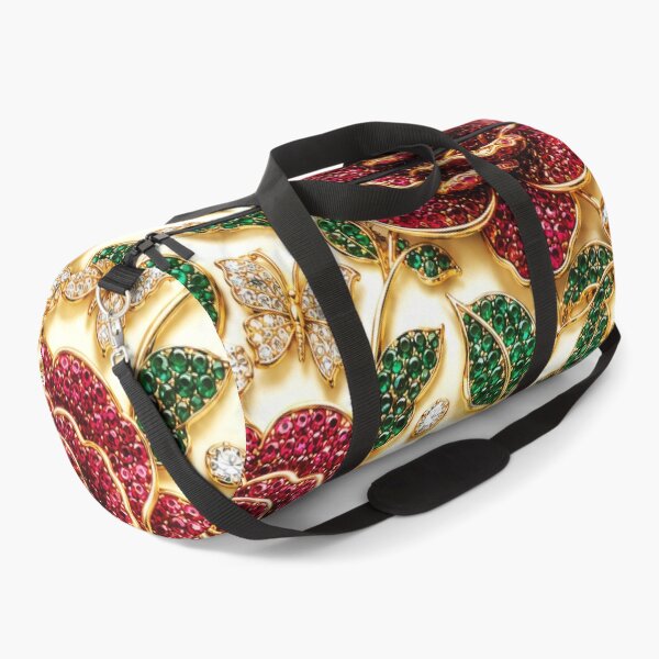 Item preview, Vintage Ruby Rose Emerald Leaf Mosaic Luxury Floral Pattern designed and sold by scicilysimonee.