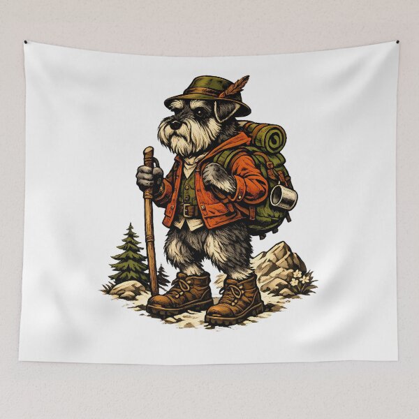 Item preview, Alpine hiking schnauzer designed and sold by Daily Quirk.