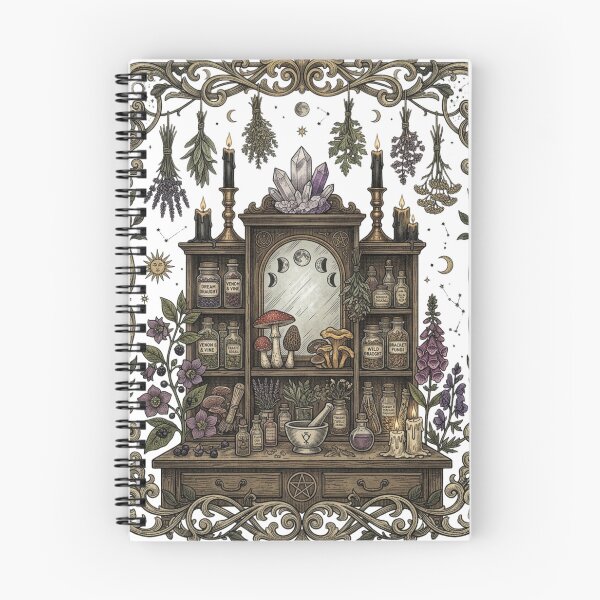 Artikelvorschau, Whimsigoth Cottagecore Hexen-Kräuterschrank entworfen und verkauft von VibranPalette.