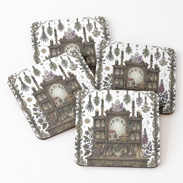Item preview, Whimsigoth Cottagecore Witch Herbal Cabinet designed and sold by VibranPalette.