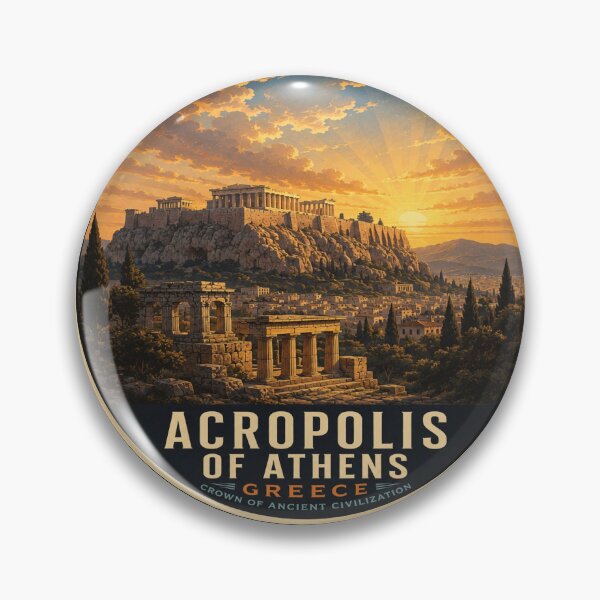 Item preview, Acropolis of Athens Architectural Poster | Ancient Greece Landmark | Greece Wall Art designed and sold by GnuArt.
