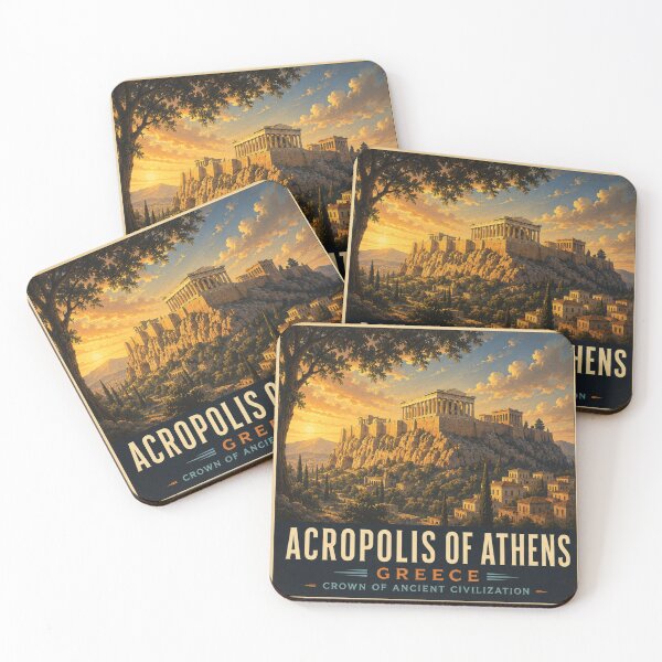 Item preview, Acropolis of Athens Architectural Poster | Ancient Greece Landmark | Greece Wall Art designed and sold by GnuArt.