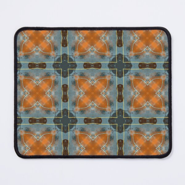 Item preview, Abstract Geometric Floral Pattern in Orange and Blue designed and sold by SweetLilith.