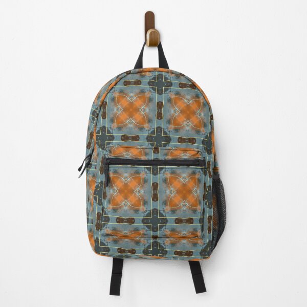 Item preview, Abstract Geometric Floral Pattern in Orange and Blue designed and sold by SweetLilith.