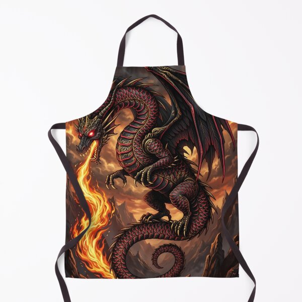 Item preview, Inferno Dragon – Epic Black & Red Fire Dragon Fantasy Art designed and sold by DragonSerpent Ink.