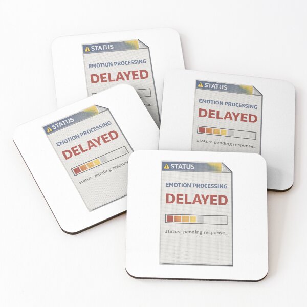Artikelvorschau, Emotion Processing Delayed – Retro Systemstatus Humor Design entworfen und verkauft von Mad Factory Designs.