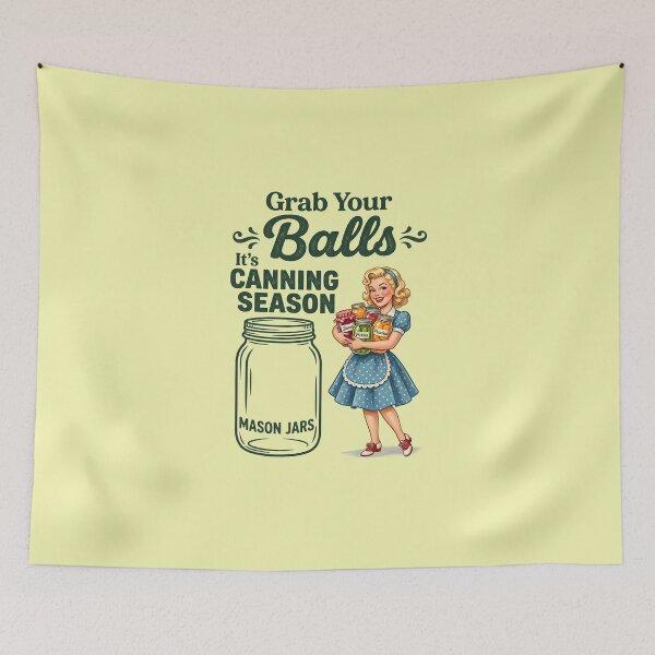Item preview, Grab Your Balls Canning Season Vintage Retro Graphic Tee, Funny Canning Meme, Mason Jar Preserving Gift for Homesteaders designed and sold by Xtusdior.