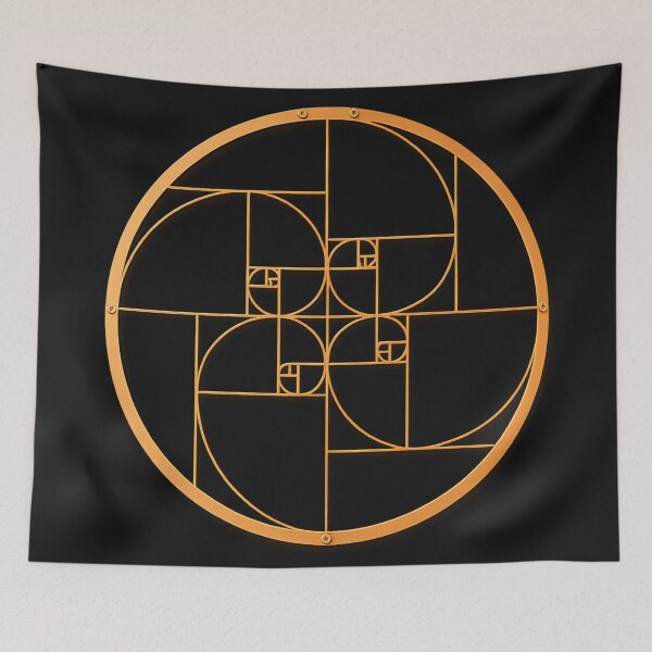 Item preview, Golden Ratio Fibonacci Spiral Sacred Geometry Design | Golden Rectangle Geometry Art designed and sold by Emoji Emblems.