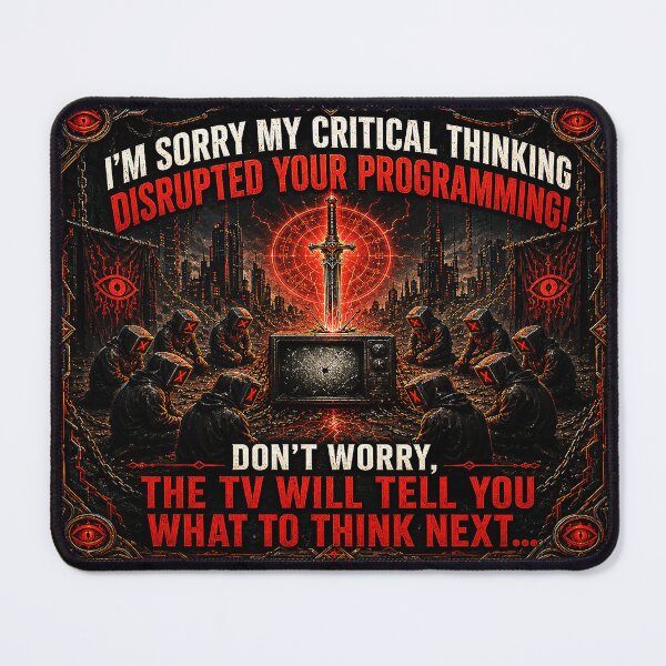Item preview, I'm Sorry My Critical Thinking Disrupted Your Programming! – Gothic Anti-Propaganda Sword Design designed and sold by Alchemy Forge.
