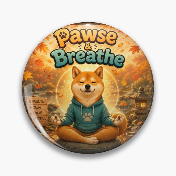 Item preview, Pawse & Breathe Shiba Inu Meditation Design designed and sold by Little Paw Atelier.