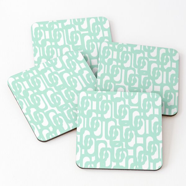 Item preview, Mid Century Modern Abstract Loop Pattern in Jelly Mint Green and White designed and sold by kierkegaard.