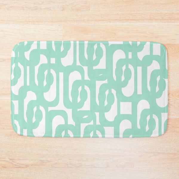 Item preview, Mid Century Modern Abstract Loop Pattern in Jelly Mint Green and White designed and sold by kierkegaard.