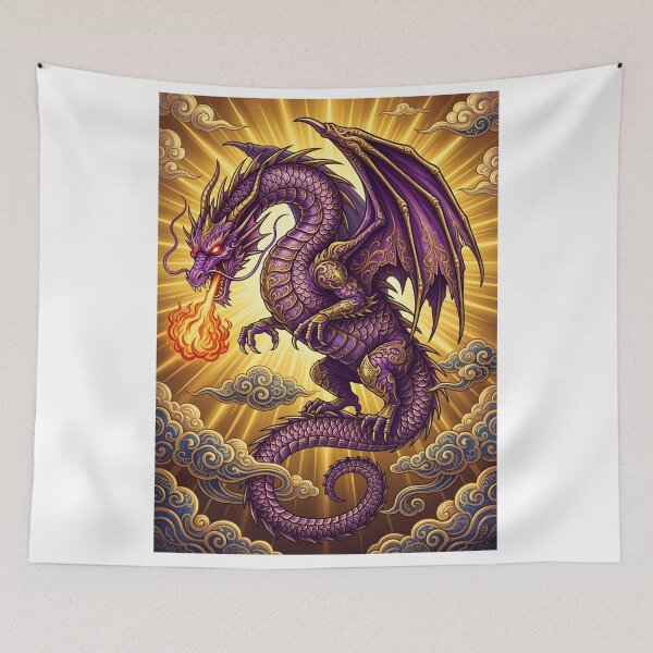 Item preview, Royal Amethyst Dragon – Majestic Purple Dragon Fantasy Art designed and sold by DragonSerpent Ink.