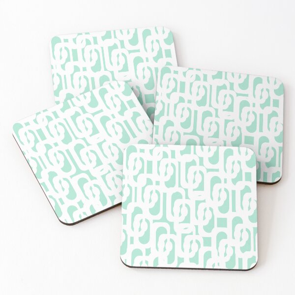 Item preview, Mid Century Modern Abstract Loop Pattern Jelly Mint Green and White designed and sold by kierkegaard.