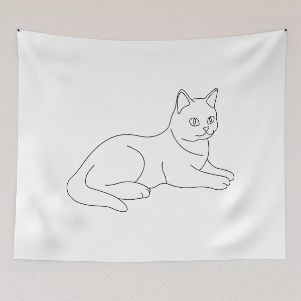 Item preview, Lying Cat Elegant Line Art Gift designed and sold by OneLine Studio.