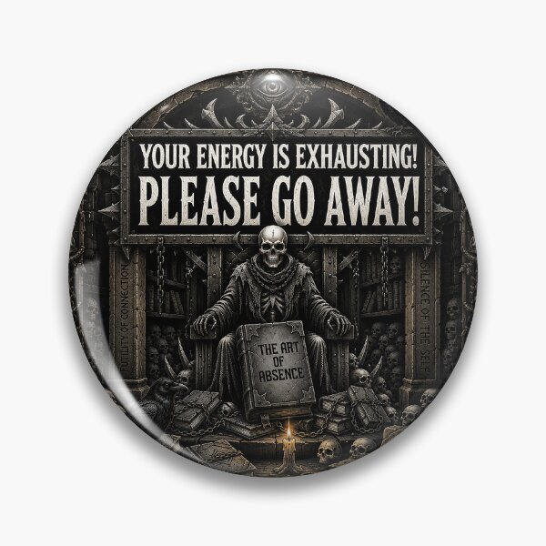 Item preview, Your Energy Is Exhausting! Please Go Away! | Dark Gothic Skeleton, Raven & Misanthrope Humor Design designed and sold by Alchemy Forge.