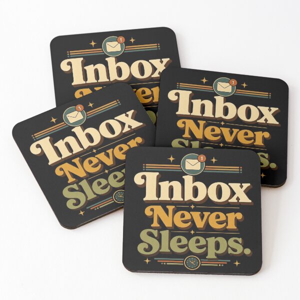 Item preview, Inbox Never Sleeps. | Funny Office Humor Retro Typography Design designed and sold by Irene Catchmind.
