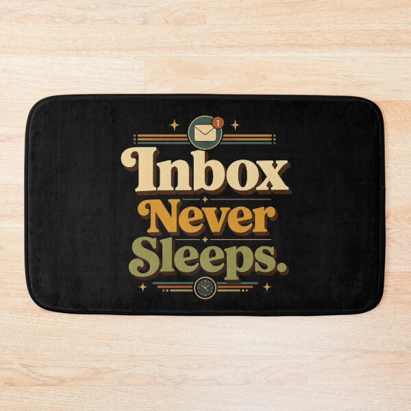 Item preview, Inbox Never Sleeps. | Funny Office Humor Retro Typography Design designed and sold by Irene Catchmind.