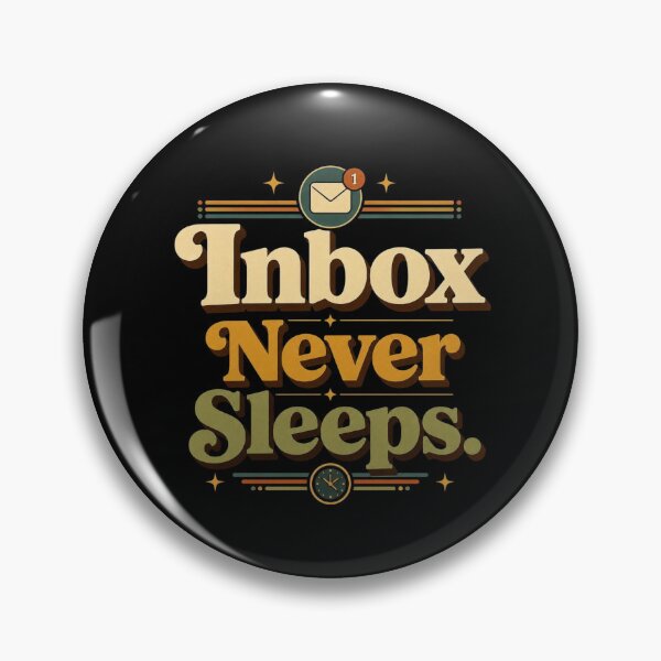 Item preview, Inbox Never Sleeps. | Funny Office Humor Retro Typography Design designed and sold by Irene Catchmind.