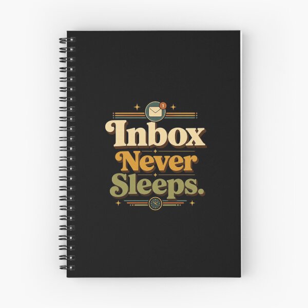 Item preview, Inbox Never Sleeps. | Funny Office Humor Retro Typography Design designed and sold by Irene Catchmind.