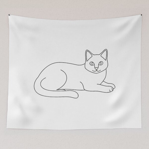 Item preview, Lying Cat Friendly Line Art Gift designed and sold by OneLine Studio.