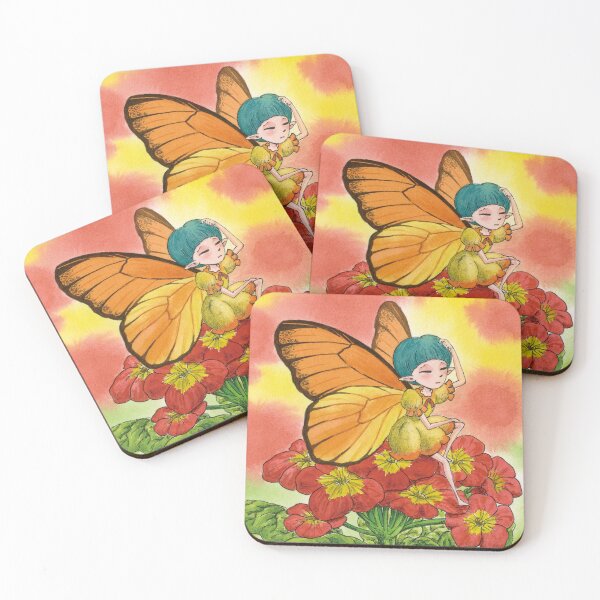 Item preview, April 28th birthday flower Red Primrose Fairy designed and sold by birthflower.