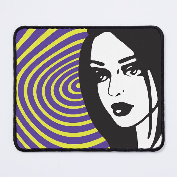 Item preview, Abstract Pop and Op Portrait of a Woman with Colorful Patterns designed and sold by cremedecolor.