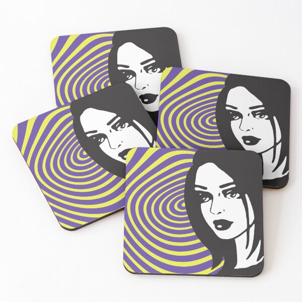 Item preview, Abstract Pop and Op Portrait of a Woman with Colorful Patterns designed and sold by cremedecolor.