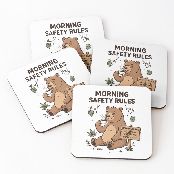 Item preview, Morning Safety Rules | Funny Bear Coffee Lover Shirt | Keep Distance, Coffee Time designed and sold by Softbear Atelier.