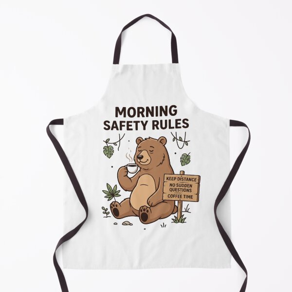 Item preview, Morning Safety Rules | Funny Bear Coffee Lover Shirt | Keep Distance, Coffee Time designed and sold by Softbear Atelier.