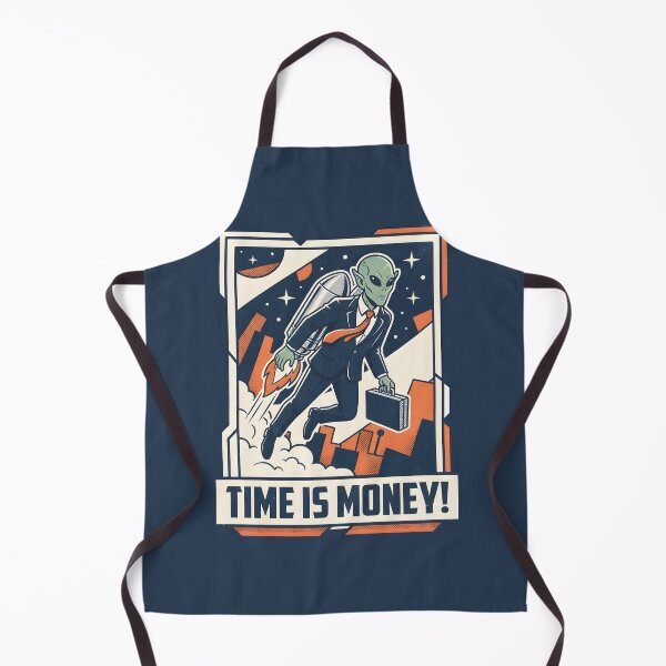 Item preview, Alien Businessman with Jetpack Time Is Money Retro Graphic designed and sold by DuckOddity.