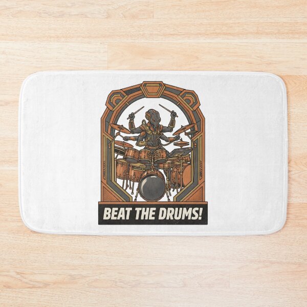 Item preview, Multi-Legged Alien Drummer Playing Drum Kit Retro Graphic designed and sold by DuckOddity.