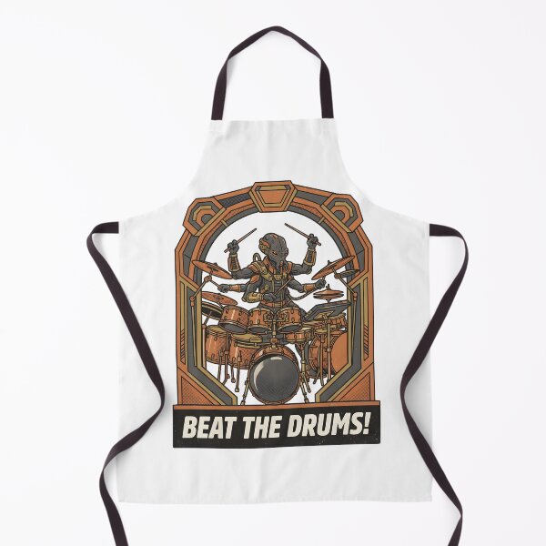 Item preview, Multi-Legged Alien Drummer Playing Drum Kit Retro Graphic designed and sold by DuckOddity.