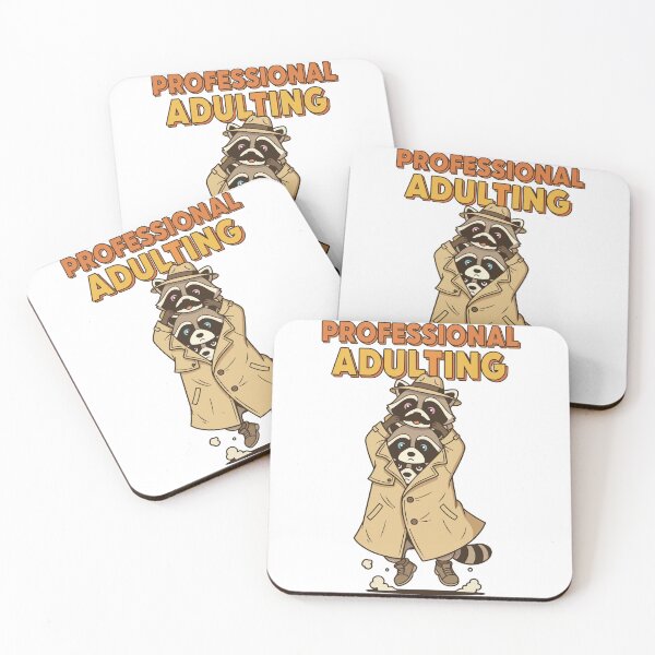 Item preview, "Professional Adulting" Raccoons In A Trench Coat - Imposter Syndrome Meme - Trash Panda Humor designed and sold by BestChoiceService.