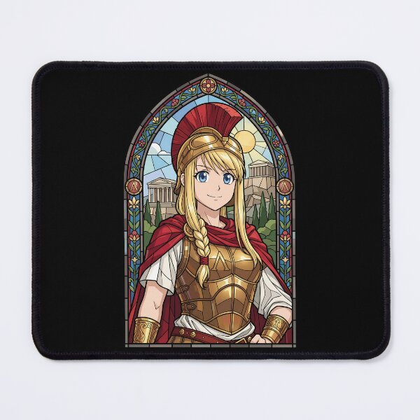 Item preview, Winry Rockbell Fullmetal Alchemist Roman Stained Glass Armor Portrait designed and sold by mildaclairmo.