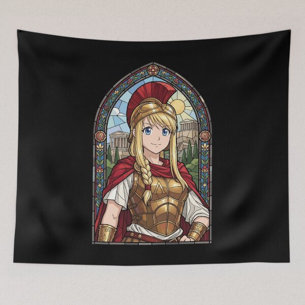 Item preview, Winry Rockbell Fullmetal Alchemist Roman Stained Glass Armor Portrait designed and sold by mildaclairmo.