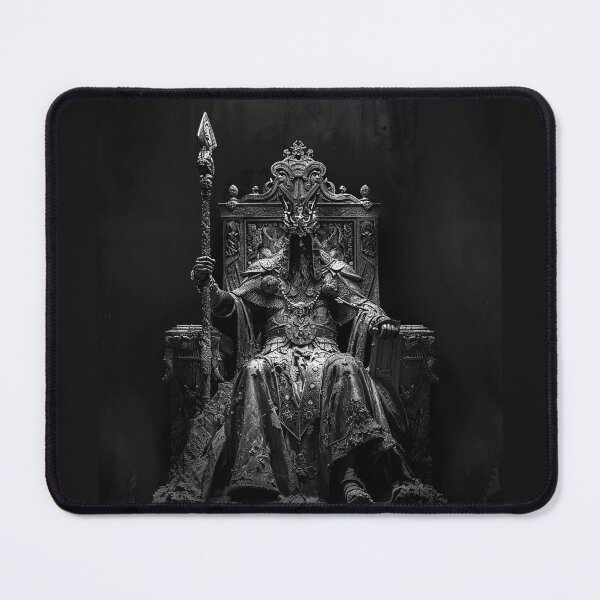 Item preview, Dark Medieval King on Throne Gothic Fantasy Warrior Art designed and sold by inkoutninja.