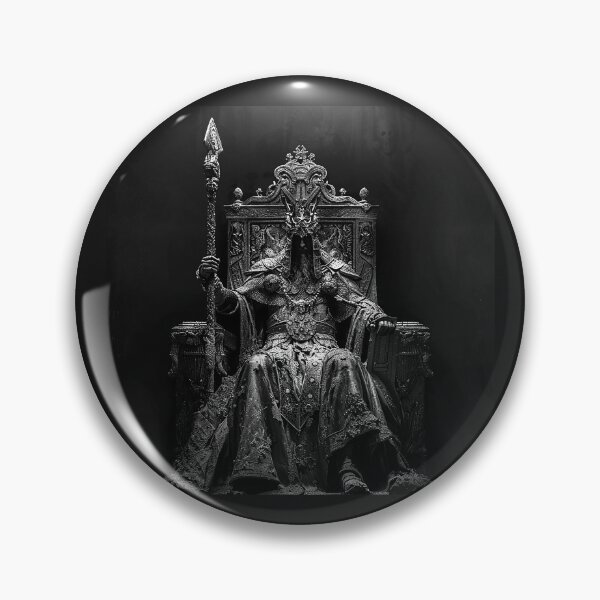 Item preview, Dark Medieval King on Throne Gothic Fantasy Warrior Art designed and sold by inkoutninja.