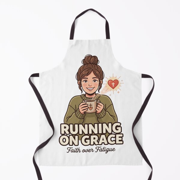 Item preview, Running on Grace – Funny Coffee Loving Woman Design designed and sold by Softbear Atelier.