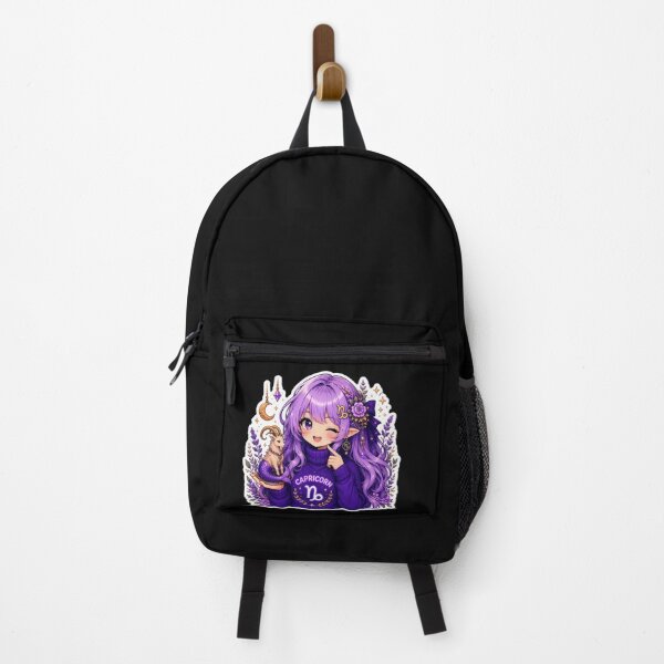 Item preview, Kawaii Capricorn Zodiac Girl Sticker | Cute Purple Anime Capricorn Art | Magical Astrology Gift designed and sold by MysticPurpleHue.