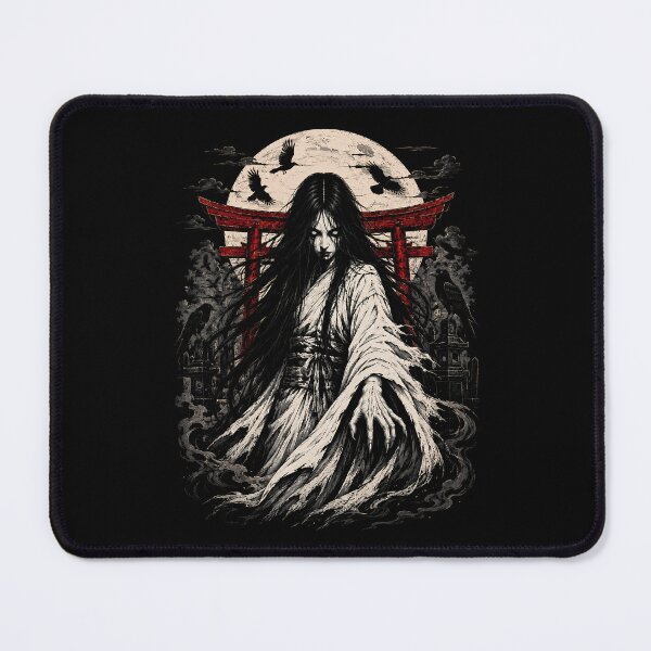Item preview, Japanese Onryo Ghost Beneath Moon and Crimson Torii Gate designed and sold by Tong4130.