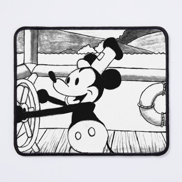 Item preview, Steamboat Willie (Black-and-White Vintage Mouse) designed and sold by GrudleBay.