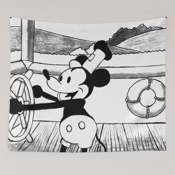 Item preview, Steamboat Willie (Black-and-White Vintage Mouse) designed and sold by GrudleBay.