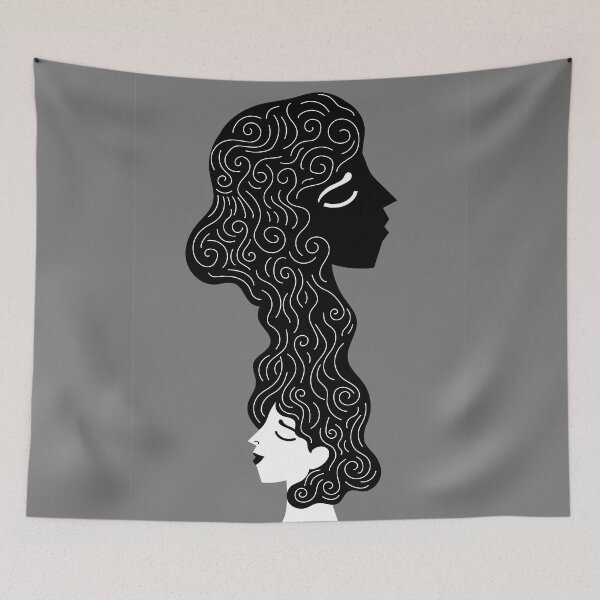 Item preview, woman with a subconscious silhouette emerging from her head designed and sold by matintheworld ( delcarmat ).