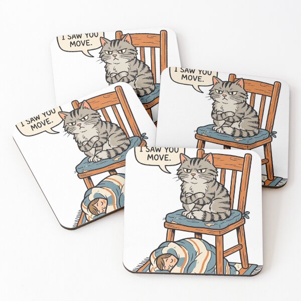 Item preview, Nice Try, I Saw You Move - Funny Cat Watching Sleeping Owner Humor Design designed and sold by Softbear Atelier.