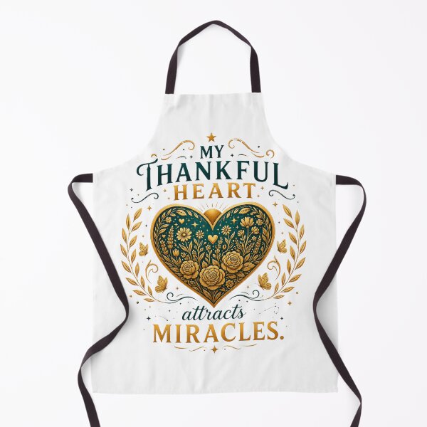 Item preview, My Thankful Heart Attracts Miracles | Inspirational Gratitude Floral Heart designed and sold by Prosperiqlife.