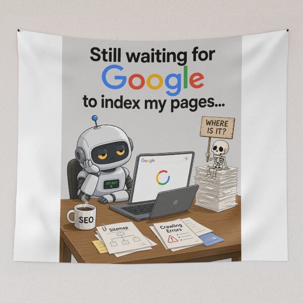 Item preview, Still Waiting for Google to Index My Pages - Funny SEO & Web Developer Humor designed and sold by wilnickvisuals.
