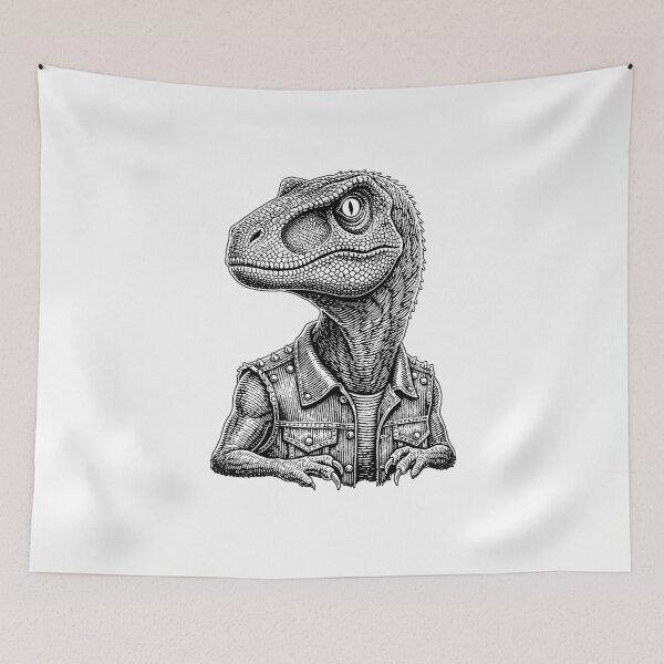 Item preview, Punk Raptor Dinosaur – Vintage Velociraptor Biker Rock Graphic designed and sold by sportfantees.