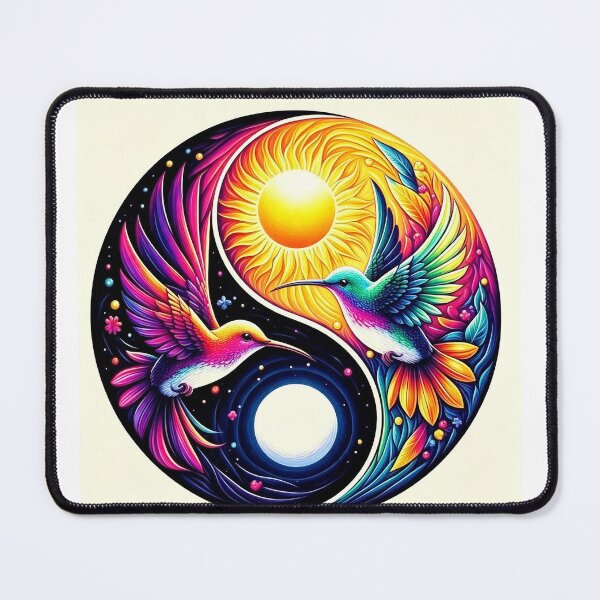 Item preview, Yin Yang Sun and Moon Hummingbirds - Colorful Balance designed and sold by Hipatye26.