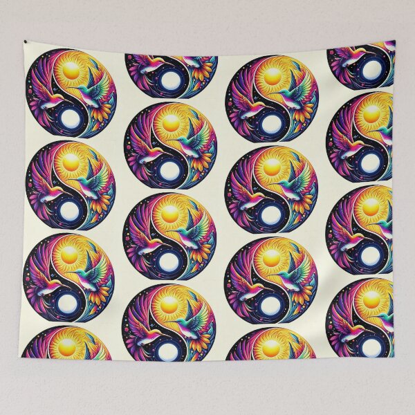 Item preview, Yin Yang Sun and Moon Hummingbirds - Colorful Balance designed and sold by Hipatye26.